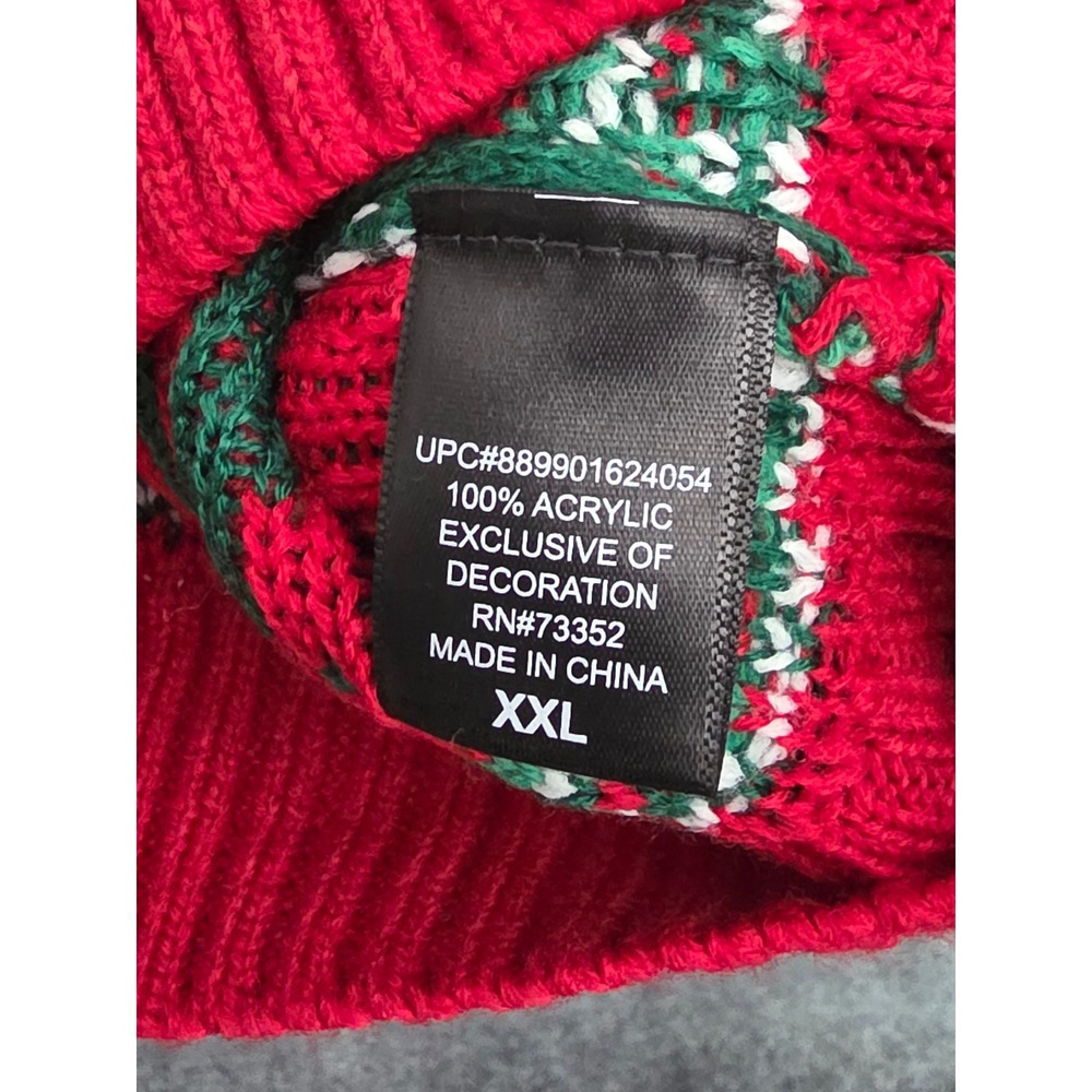 33 Degrees XXL Green Red Llama Ugly Christmas Sweater Women's Holiday‎ Knit Top - Picture 4 of 10